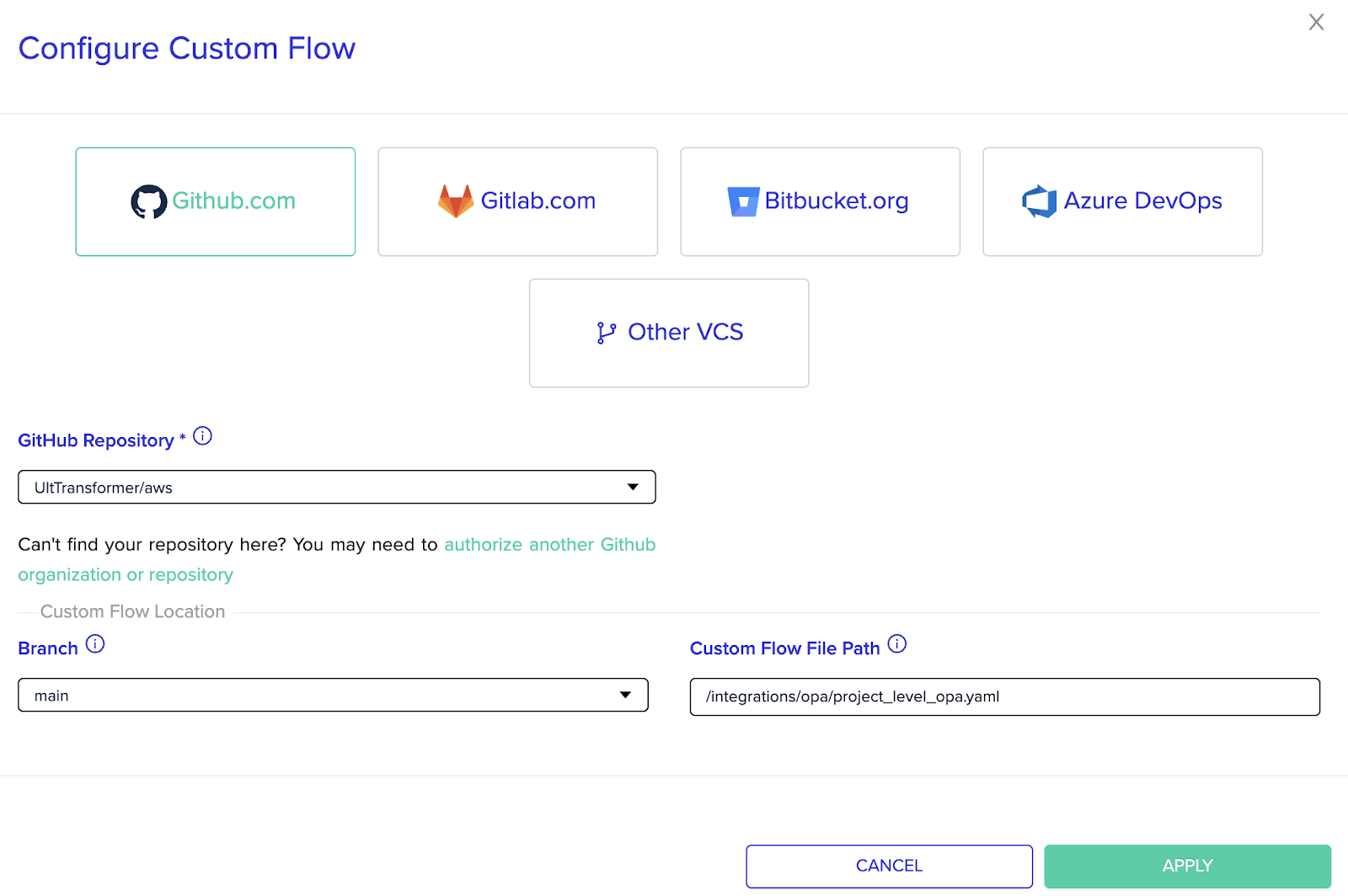 Configure Custom Flow